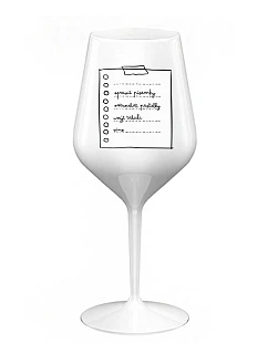 TEACHER'S NOTE BLOCK - biely nerozbitný pohár na víno 470 ml