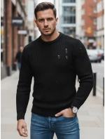 Pánsky čierny sveter FashionStreet WX1991 Pánsky čierny sveter FashionStreet WX1991