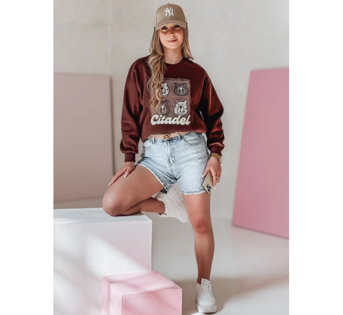 Dámská oversize mikina s  vínová model 21988107 - Dstreet
