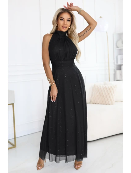 dlouhé šaty s  a střihem černé model 21750867 - numoco basic