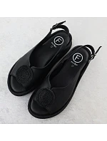 Čierne dámske sandále Filippo DS6984 na platforme so zirkónmi