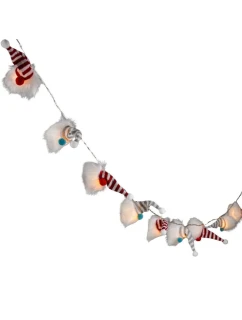 GIRLANDA SVETLÁ 12KS TRPASLÍCI NA BATÉRIE SANTA CLAUS TEPLÁ BIELA LUCA