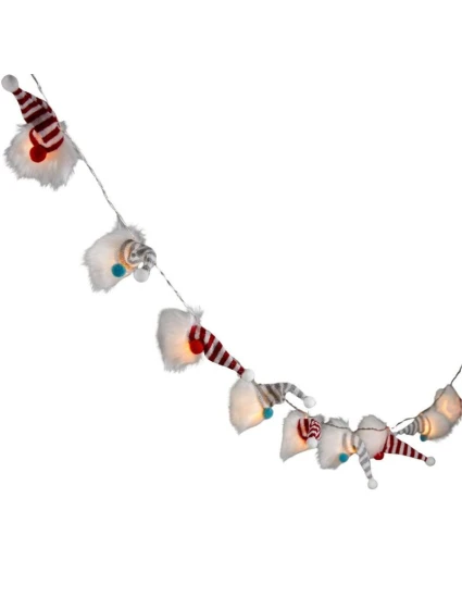 GIRLANDA SVETLÁ 12KS TRPASLÍCI NA BATÉRIE SANTA CLAUS TEPLÁ BIELA LUCA