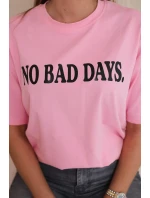 Bavlnená blúzka No Bad Days svetlo ružová