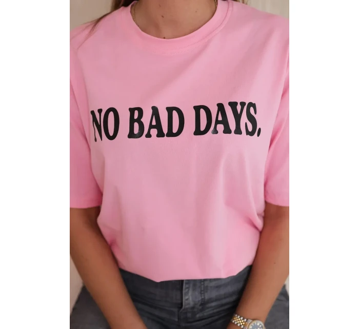 Bavlnená blúzka No Bad Days svetlo ružová