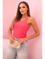 Dámská pruhovaná blůza s V výstřihem a krátkým rukávem béžová