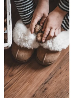 Kapcie Dziecięce Z Futerkiem Camel Birasta