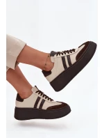 Kožené dámské tenisky na platformě model 21713104 - Zazoo