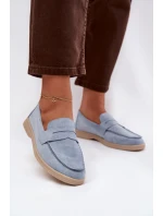 Dámské mokasyny z eko semiše modré Renelia