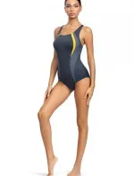 Dámske jednodielne plavky šedo-žlté S34A - Self