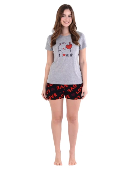 Dámske pyžamo 01/239 šedé s medveďom - Karol