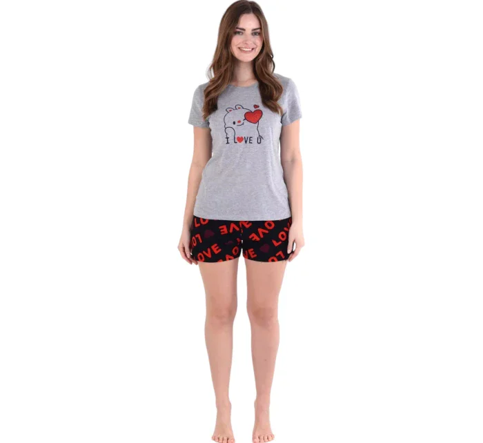 Dámske pyžamo 01/239 šedé s medveďom - Karol