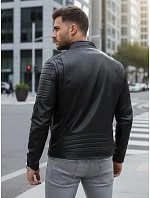 Pánska kožená bunda TX4243 čierna - FashionStreet