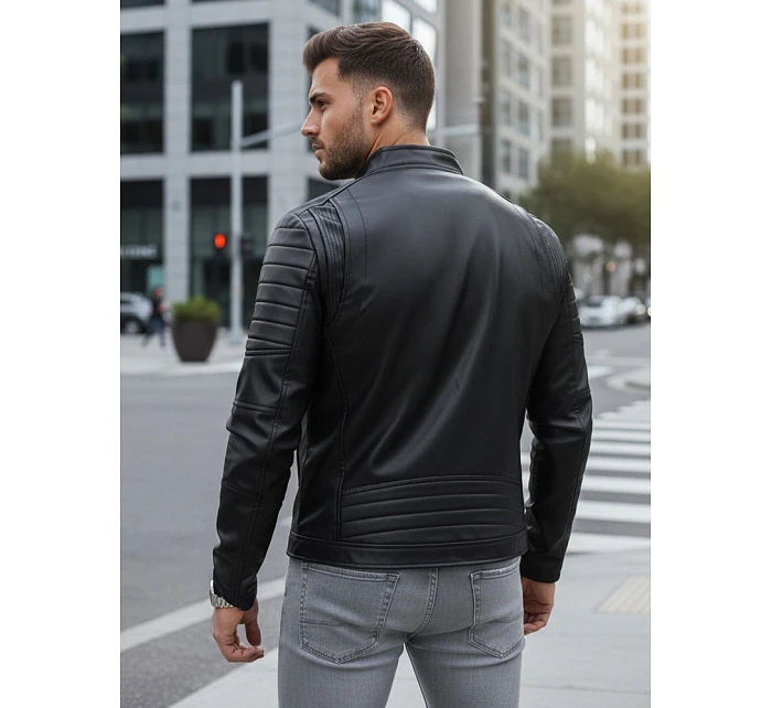 Pánska kožená bunda TX4243 čierna - FashionStreet