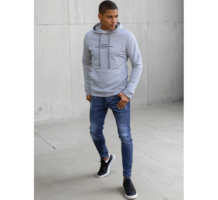 Pánská šedá mikina model 21966791 - Dstreet