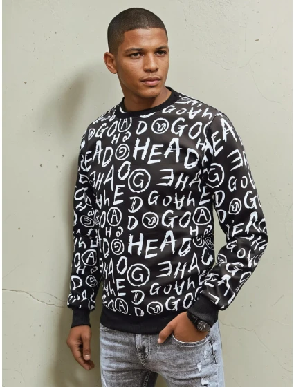 Pánska mikina s kapucňou čierna FashionStreet BX5742