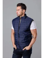 Tmavomodrá pánska prešívaná vesta (8MY77-2)