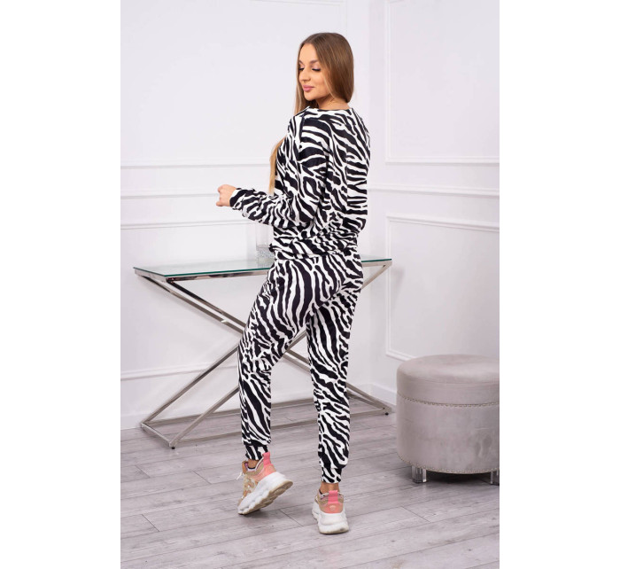 Zebra velúrová sada čierna+biela