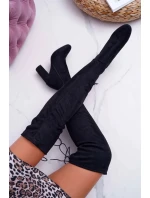 Dámske semišové čižmy na vysokom podpätku Black Xamarin Dámske semišové čižmy na vysokom podpätku Black Xamarin