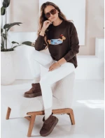 Dámský svetr s aplikací  hnědý Dstreet model 21991047 - FashionStreet