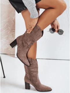 Dámské semišové kovbojské boty hnědé Dstreet model 21993402 - FashionStreet