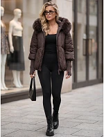 Kurtka damska zimowa pikowana z futerkiem  model 22394581 - FashionStreet