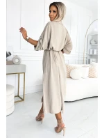 531-1 Midi košeľa so zlatými gombíkmi a kravatou - BEACH 531-1 Midi košeľa so zlatými gombíkmi a kravatou - BEACH