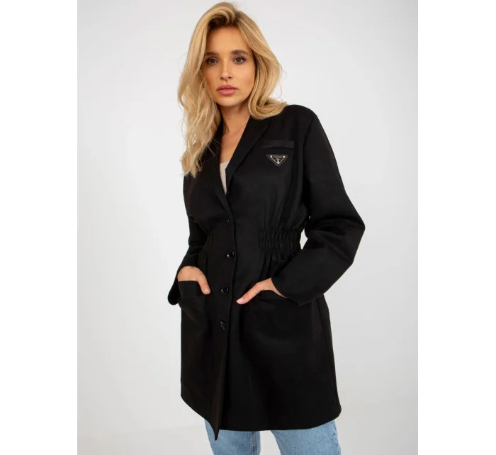 Černý tenký dámský kabát sako model 20840805 - Factory Price