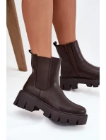 Dámské šněrovací boty teplé kůže tmavě hnědé model 21709278 - Boto Dámské šněrovací boty teplé kůže tmavě hnědé model 21709278 - Boto