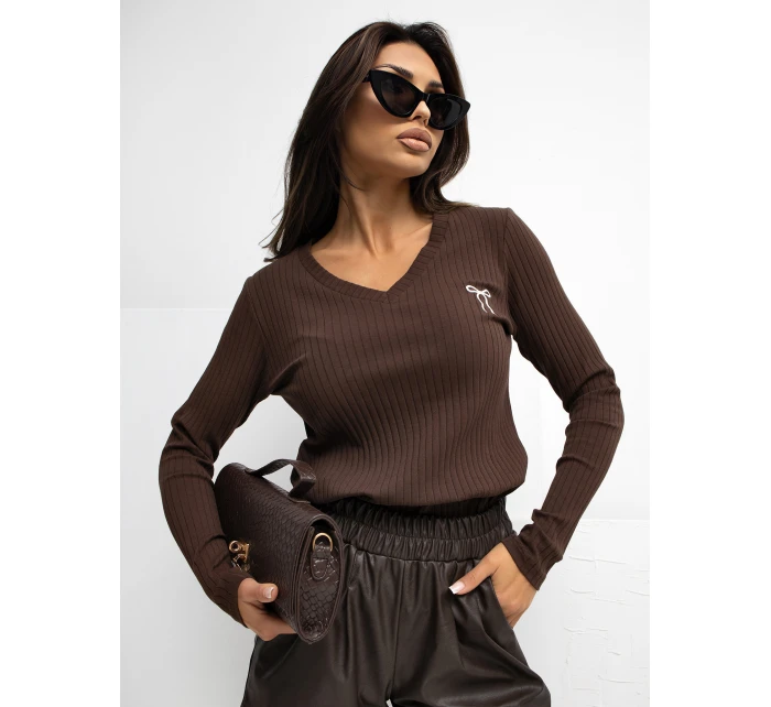 Bluzka RV BZ model 21777619 ciemny brązowy - FPrice Bluzka RV BZ model 21777619 ciemny brązowy - FPrice