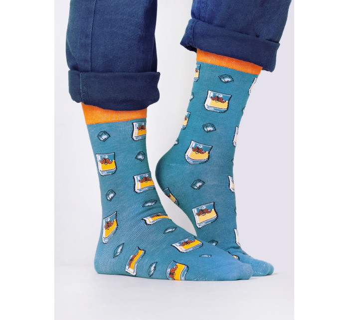 Yoclub Bavlnené ponožky Vzory Farby SKA-0054F-H600 Modrá