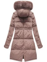 DŁUGA KURTKA DAMSKA ZIMOWA Z KAPTUREM RÓŻ model 21241722 - Libland