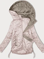 Dámska bunda so šnúrkami na bokoch S'West pearl pink (B8360-51)