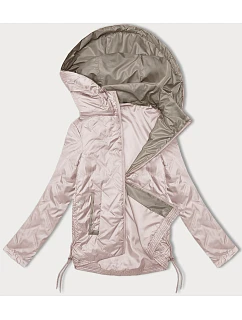 Dámska bunda so šnúrkami na bokoch S'West pearl pink (B8360-51)