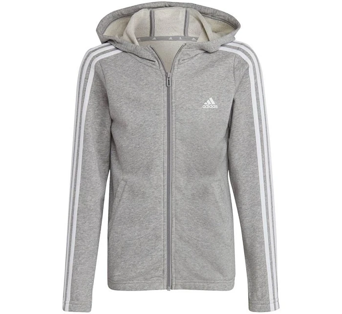 Mikina Adidas Essentials s 3 prúžkami a zipsom Jr IC3635