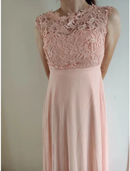 Dámske šaty dlhé Lenka koralovo ružové - EVA&LOLA