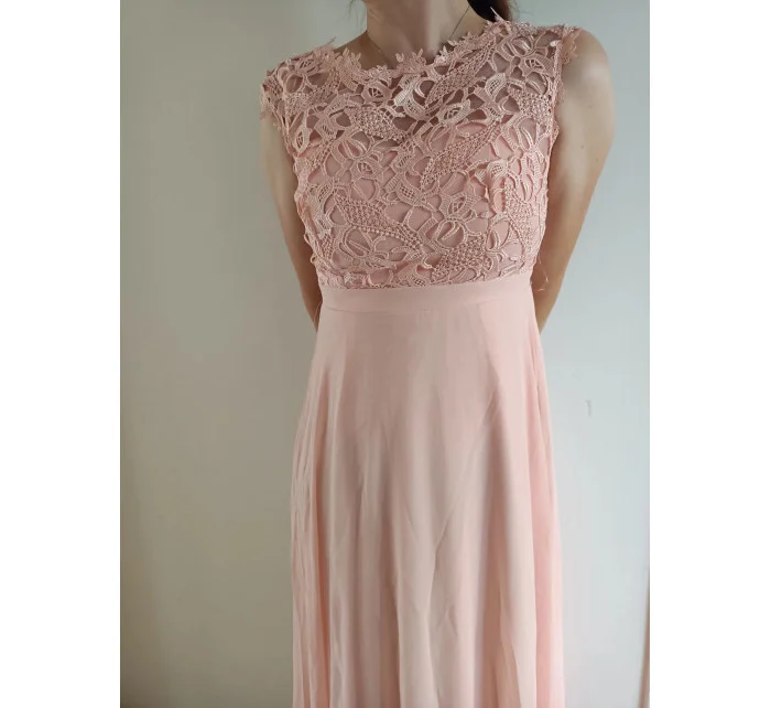 Dámske šaty dlhé Lenka koralovo ružové - EVA&LOLA