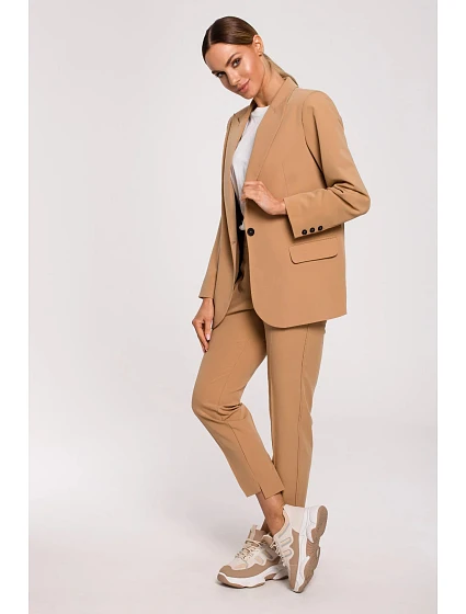 Dámské sako model 20237587 hnědé - Moe Dámské sako model 20237587 hnědé - Moe