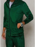Pánska zelená velúrová mikina FashionStreet BX5536