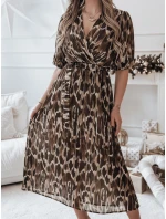 Jedna velikost midi hnědé šaty Dstreet model 21982082 - FashionStreet