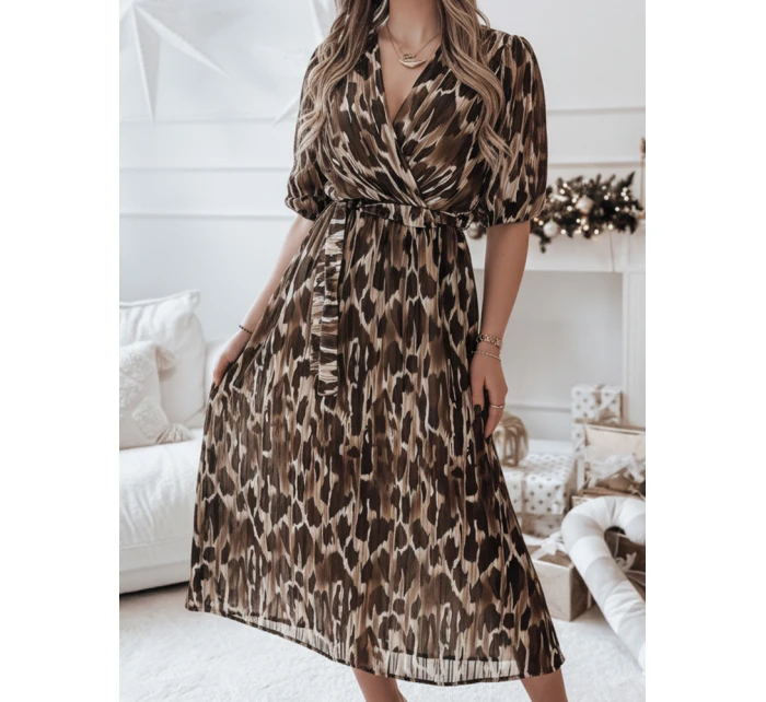 Jedna velikost midi hnědé šaty Dstreet model 21982082 - FashionStreet