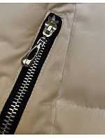 Světle béžová delší dámská zimní bunda model 21246127 - J.STYLE Světle béžová delší dámská zimní bunda model 21246127 - J.STYLE