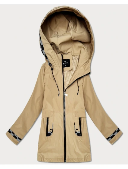 Dámska ľahko zateplená bunda s kapucňou Goodlookin sand (KK60413-5#)