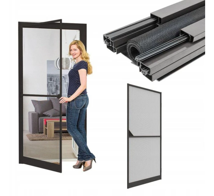 MOSKYTIÉRA NA DVERE 100X215 ANTRACIT BASIC PLUS