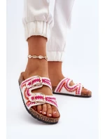 Damskie Klapki Na Korkowej Podeszwie Białe Fannea Damskie Klapki Na Korkowej Podeszwie Białe Fannea