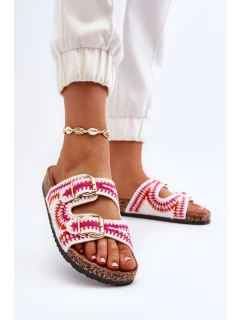 Damskie Klapki Na Korkowej Podeszwie Białe Fannea