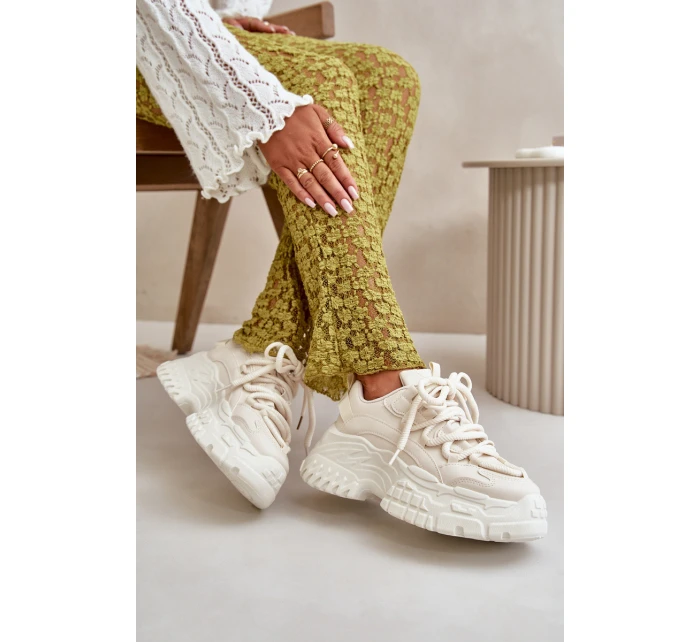 Dámské tenisky na masivní světle béžové model 21667369 - Boto