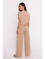 model 19670593 Viskózový zavinovací top s výstřihem do V cappuccino - BeWear