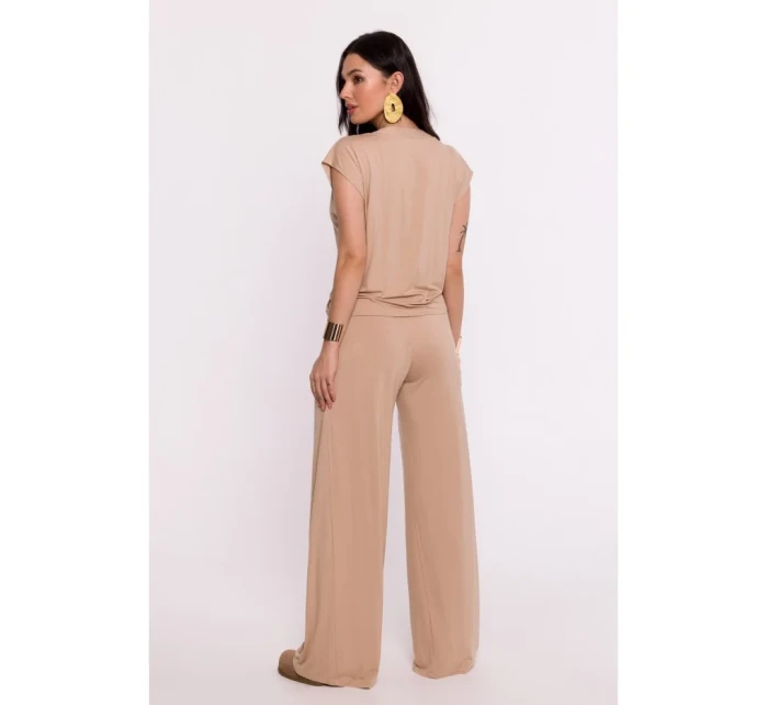 model 19670593 Viskózový zavinovací top s výstřihem do V cappuccino - BeWear