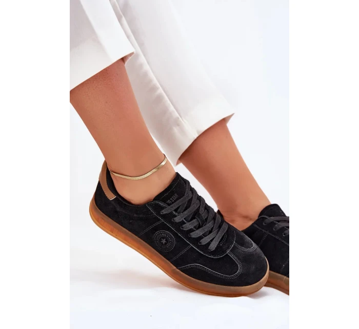 Dámske semišové tenisky na platforme Big Star - čierne Dámske semišové tenisky na platforme Big Star - čierne